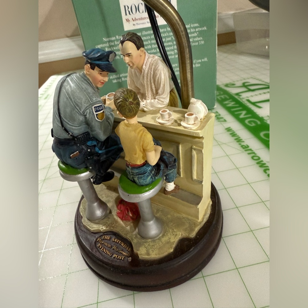 New in Box 70s Norman Rockwell "The Runaway" Vintage Table Lamp Collectible l - Picture 6 of 16